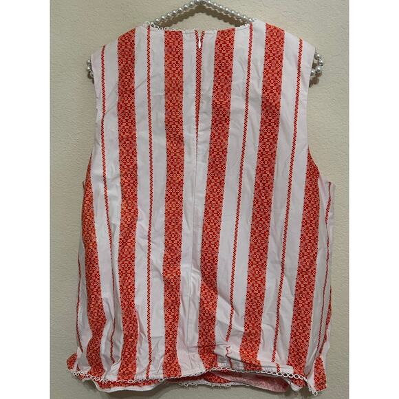 Draper James Size 14 Sleeveless Blouse Cotton Striped Spring Summer Shirt - Picture 9 of 9